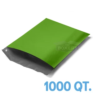 1000 - 10x13 GREEN POLY MAILERS ENVELOPES BAGS 10 x 13 - 2.5MIL from The Boxery - Picture 1 of 2