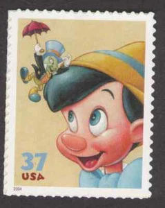 US. 3868. 37c. Jiminy Cricket, Pinocchio. The Art of Disney: Friendship. NH 2004 - Picture 1 of 2