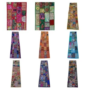 Indian Handmade Vintage Patchwork Table Runner Bohemian Wall Hanging 150cmx40cm - Picture 1 of 55