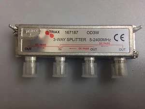 Divisor de señal triax de 3 vías 167187 OD3W 5-2400 MHz con estuche impermeable - Imagen 1 de 3