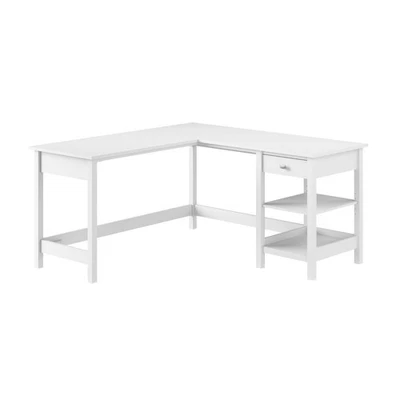 Bush Furniture Broadview L Shaped Computer Desk with Storage, 60W, Pure White - Image 1 of 4