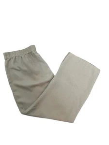 Chico's Sz 3 XL Linen Blend Pull On Elastic Waist Ankle Pants W/Pockets Beige - Picture 1 of 7
