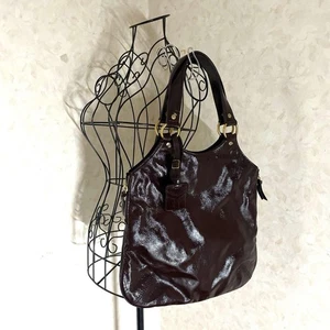 Yves Saint Laurent Metropolis Handtasche Braun Lackleder YSL Selten Japan - Bild 1 von 12