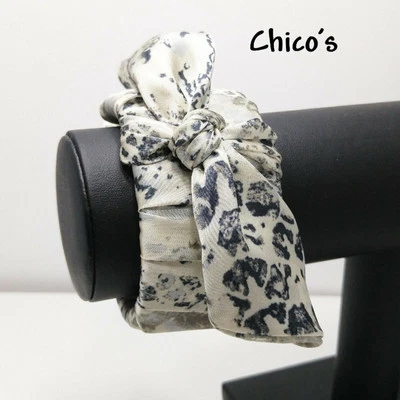 Chico's Animal Print Scarf Hinged Bracelet, New In Box, 6 1/2 Inches - Image 1 of 4