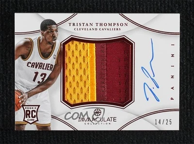 2012 Panini Immaculate Chinese Red /25 Tristan Thompson RPA Rookie Patch Auto RC - Image 1 of 2