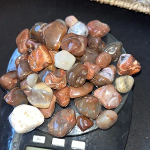 14,5 Unzen polierte Lake Superior Achate - Trommelsteine, rot gebänderte Mischung - Bild 1 von 12
