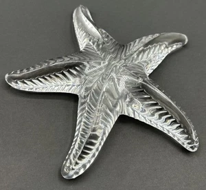 Pisapapeles/figura estrella de mar firmada por Baccarat Francia fondo acanalado vintage 5" - Imagen 1 de 5