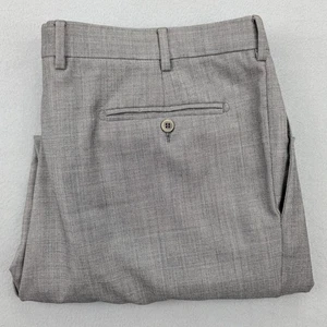 Zanella Dress Pants Mens 40 Gray Bennett Wool Pleated Front Vitale Barberis - Picture 1 of 13
