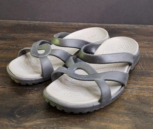 Crocs Sandals Meleen Twist Black Slides Slip On Comfort Women's Size 7 - Picture 1 of 10