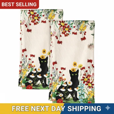 Paquete de 2 toallas de cocina saco de harina - toallas de cocina de algodón 18x26 con lazo colgante Foto 1 de 4