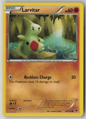 Larvitar 40/124 Pokemon TCG Fates Collide Common Moderately Played (MP) 1 - Image 1 of 2