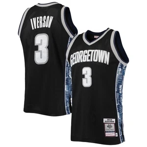 Men's Mitchell & Ness Allen Iverson Black Georgetown Hoyas 1995/96 Authentic - Picture 1 of 3