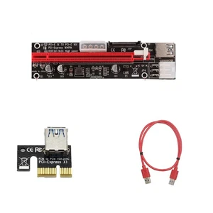 Powered USB3.0 GPU Riser Extender PCI-E riser Board PCI-E 1X Adapter Card Kit M - Photo 1/8