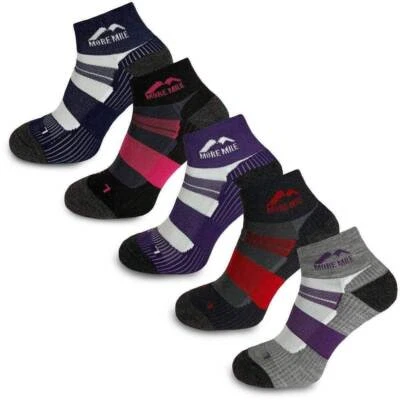 Paquete de 5 calcetines tobilleros acolchados Coolmax More Mile Endurance para mujer Foto 1 de 4