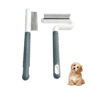 2 PCS Pet Comb with Long & Short Steel Teeth,Flea and Tick Comb Grooming Brush - Picture 1 of 5