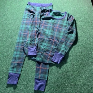 Old Navy Pajama Set Women XS Green Plaid Thermal Pants Top Sleep Leggings Shirt - Picture 1 of 14