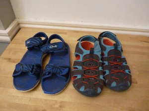 Boys Clarks Surf tide sandals 13.5 & Mountain Warehouse Shandals 13 closed toe - Picture 1 of 7