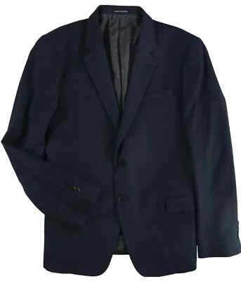 Armani Exchange Texture Solid Two Button Wool Blend Blazer Men's 38R Blue - Image 1 of 4
