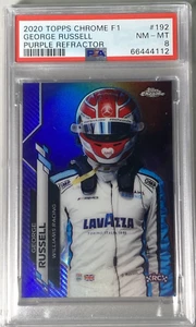 George Russell 2020 Topps Chrome F1 Rookie #192 - Purple Refractor /399 PSA 8 - Picture 1 of 2
