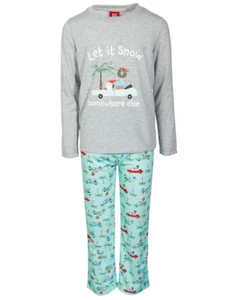 FAMILY PAJAMAS Big Kids' 2-Piece Tropical Santa Pajama Set sz XL X-Large (14/15) - Picture 1 of 2