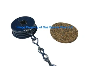 1-1/2" GAS CAN CAP Vintage Railroad Oil Kerosene EAGLE DELPHOS IRONSIDES w CHAIN - Picture 1 of 12