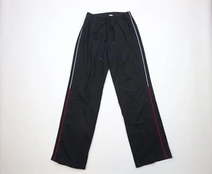 Pantalones deportivos Tommy Hilfiger vintage años 90 para mujer pequeños descoloridos acampanados pierna ancha negros - Imagen 1 de 10