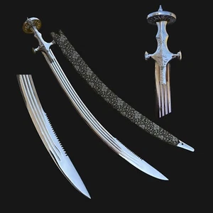Battle-Ready Punjabi Tegha Sword with Nickel and Chrome Plating , free shipping. - Picture 1 of 13