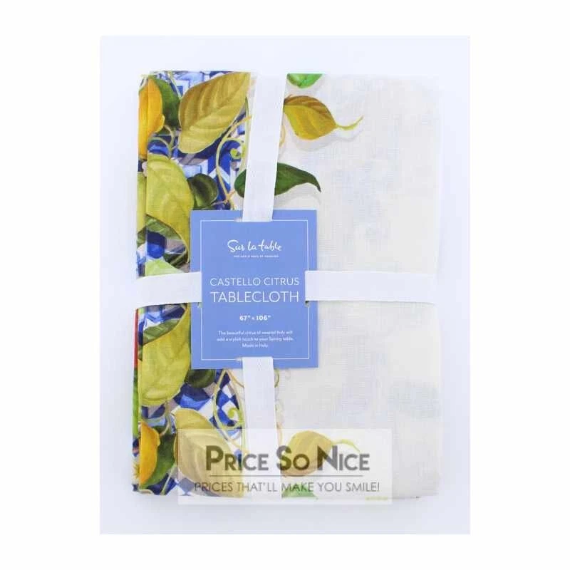 Sur La Table Castello Citrus Tablecloth 67" x106"  MSRP $140 New - Image 1 of 3