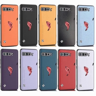 For ASUS RogPhone3 Rog3 3StrixPlain Leather Fabric Coated Rubber hard case cover - Image 1 of 4