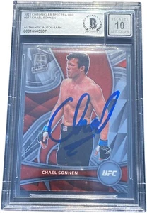 CHAEL SONNEN SIGNED 2022 CHRONICLES SPECTRA UFC CARD #377 BECKETT BAS AUTO 10 - Picture 1 of 1