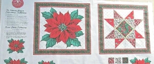 Spectrix American Museum Pillow Panel Poinsettia & Cheater Block Panel Remnant - Picture 1 of 7