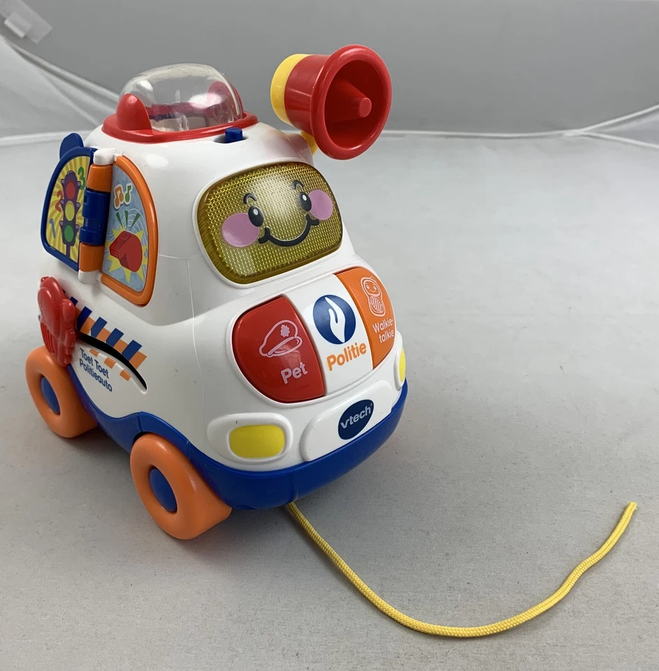 VTech Speelgoed Peuter Baby Toet Toet Auto's Politieauto Trekkoord Nederlands - Bild 1 von 4