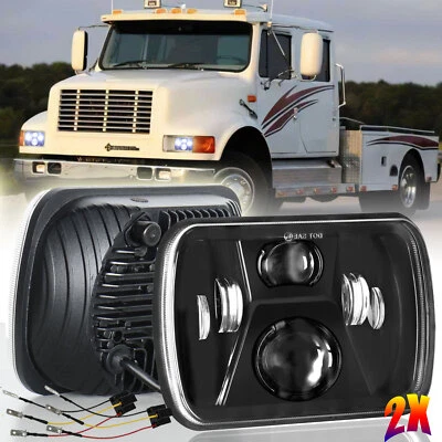 Pair DRL LED Headlight Fit International Harvester 4700 4800 7300 8100 2B1 H6054 - Image 1 of 4