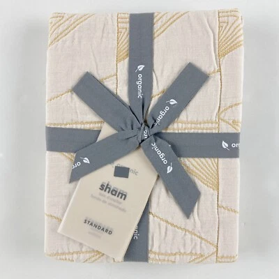 West Elm Organic Standard Sham Textural Linework Sand Dune NWT - Image 1 of 3