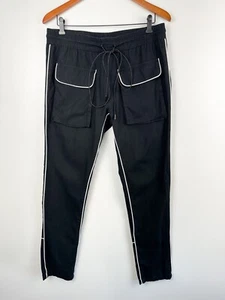 Christos New York Sz XL The Retro Trouser Mens Black White Trim Pockets - Picture 1 of 4