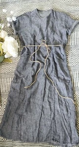 Vintage Flax Engelhart 100% Linen Reversible Dress Cottagecore Lagenlook Prairie - Picture 1 of 12