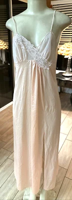 Camisón vintage de Val Mode rosa con abertura lateral busto transparente talla M 6b Foto 1 de 4