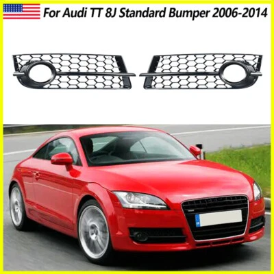 Gloss Black Front Fog Light Grille Cover HONEYCOMB HEX For Audi TT 8J 2006-2014 Foto 1 de 4