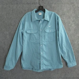 Nike SB Skateboard Classic Shirt Button Up Long Sleeve Aqua Men's Large L - Picture 1 of 19