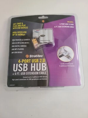 Stratitec~4 - Port~USB 2.0~USB HUB~USBM4EXT+ 6' Gold Plated Cable - Image 1 of 3