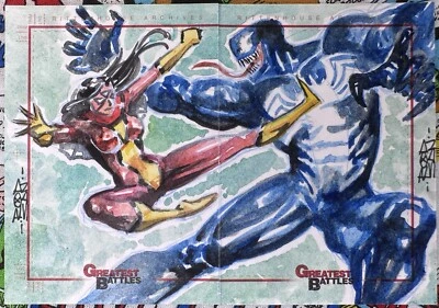 Marvel Greatest Battles SketchaFEX Card Spider-Woman vs Venom Artist: Martins - Image 1 of 2