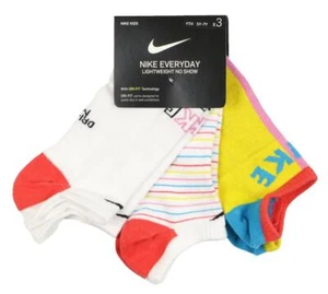 NIKE Big Kids' 3-Pack Everyday Lightweight No Show Socks sz Medium (5Y-7Y) - Picture 1 of 3
