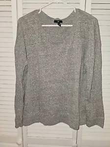 Camisa gris semi transparente de manga larga para mujer talla grande - Imagen 1 de 5