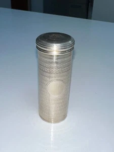 VICTORIAN HALLMARKED SILVER CYLINDRICAL ROUND BOX - LONDON 1840 - Picture 1 of 12