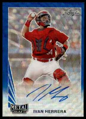2020 LEAF BLUE ST. LOUIS CARDINALS IVAN HERRERA ROOKIE SERIAL 2/20  #LA-IH1 - Image 1 of 2