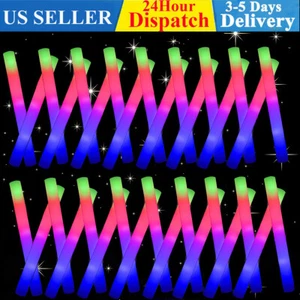 102pcs LED Foam Glow Sticks Flashing Glow Wands Party Light Up Rave Glowstick - Picture 1 of 1