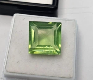 Peridot Green Natural Princess Cut 10+ Ct Loose EGL Certified Gemstone - Picture 1 of 7