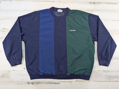 Vintage Izod Jacket Mens Extra Large Colorblock Wind Breaker Pullover - Image 1 of 4