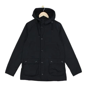 Barbour Sl Bedale Hooded Parka Coat Mens Size 38 Black Full Zip - Picture 1 of 14