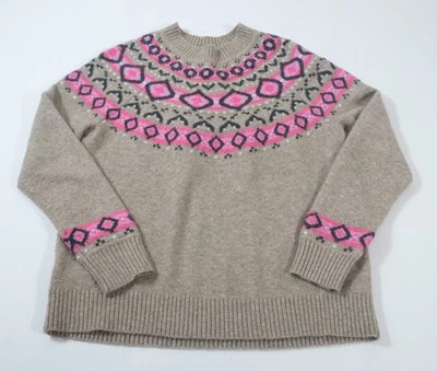Loft Women's Acrylic Wool Blend Knit Sweater Size M Geometric Pattern - Image 1 of 4